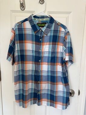 Cariloha Men's M Plaid Short-Sleeve Button-Up Shirt, Bamboo